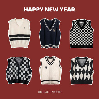 [New Year 2025] Áo Gile Unisex, Áo Len Nam Nữ Họa Tiết Sọc Caro, Trơn Phong Cách Học Sinh Anh Quốc - HOTI - TA068