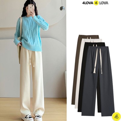 Quần Ống Suông Nỉ Ống Rộng Cạp Cao Tôn Dáng Chất Nỉ Cao Cấp 4LOVA