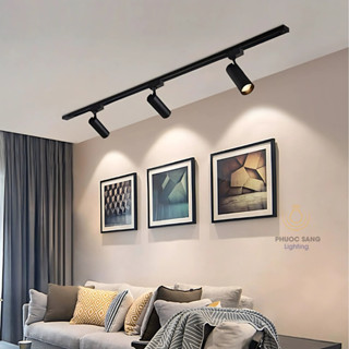 Combo 3 Đèn rọi ray và 1 Thanh ray 1 mét Công suất 12w 20W 30W, Đèn Led Rọi Ống Bơ Cob Trang Trí