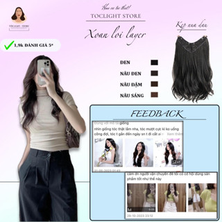 (ĐI BIỂN, ĐI HỌC ) Tóc giả KẸP xoăn lơi, Tóc THẲNG, Tóc gợn sóng,Tóc kẹp nửa đầu dài 60cm 45cm, chụp ảnh kỷ yếu đi học