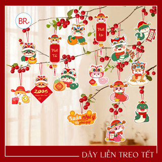 Set 12 Dây liễn treo Tết 2026 Tag Sticker nhiều hình trang trí cây mai, đào đông- Dây khánh liễng treo hottrend 02098
