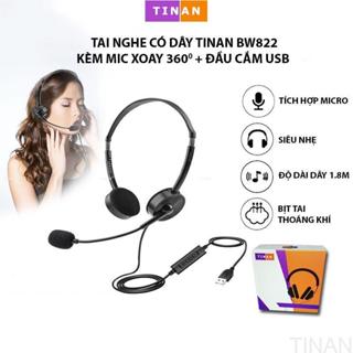 [Đầu Cắm USB] Tai Nghe Có Dây TINAN BW822 Kèm Mic, Thích Hợp Dùng Chăm Sóc Khách Hàng, Học Online