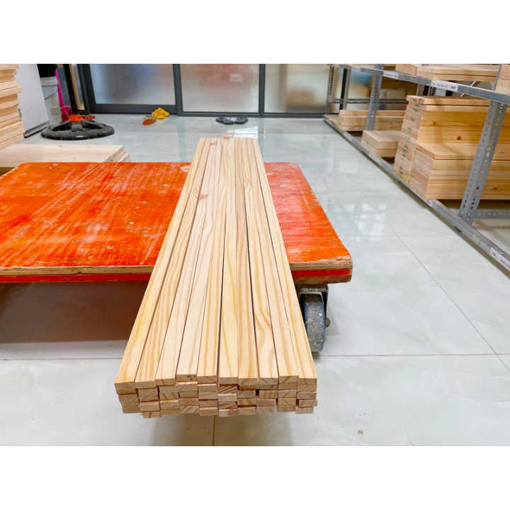 [MS145] Thanh gỗ thông dài 120cm x rộng 2cm x dày 1,2cm + láng mịn 4 mặt