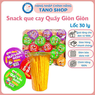 [Lốc 30 ly] Que tăm cay Quẩy Giòn Giòn | Ăn vặt tuổi thơ ngon rẻ
