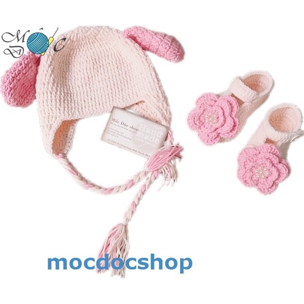 Giày nón len handmade cho bé 0-12 tháng
