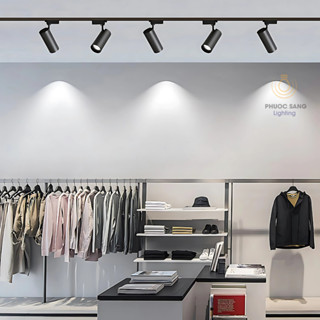 Combo 5 Đèn Led Rọi Ống Bơ + 1 Thanh Ray 1,5m, Đèn Rọi Ống Bơ Trang Trí Shop, Cửa Hàng