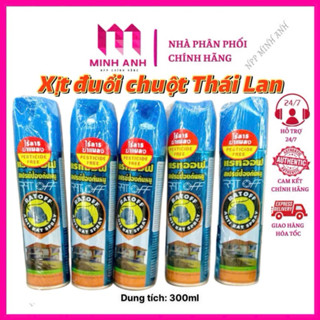    HÀNG THÁI LAN  CHAI XỊT ĐUỔI CHUỘT RAT OFF ANTI RAT 300ml - Chiết xuất Thảo Dược - Hương Bạc Hà 