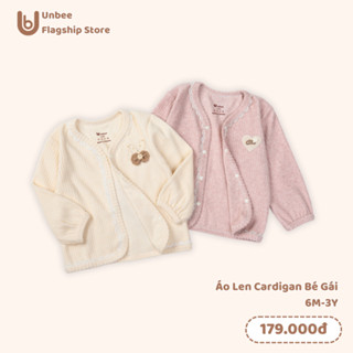 Áo khoác cardigan len bé gái Unbee chất len lông mềm - áo khoác bé gái 6 tháng đến 3 tuổi