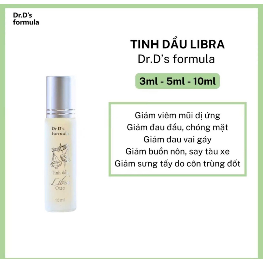 Tinh Dầu Thảo Mộc Libra Otto - Dr's D Formula - Hỗ trợ thông mũi, đau vai gáy