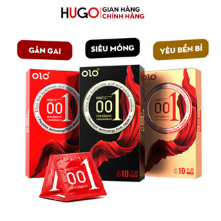 Bao Cao Su OLO 001 ZER OLONE THIN SQUARE, Bcs Siêu Mỏng Cao Cấp - Hộp 10 Cái | HUGO STORE