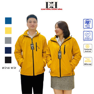 Áo gió lót lông cừu nam nữ DIHU, áo khoác gió nam nữ lót lông cừu siêu ấm XUẤT XỊN chống nước, chống gió