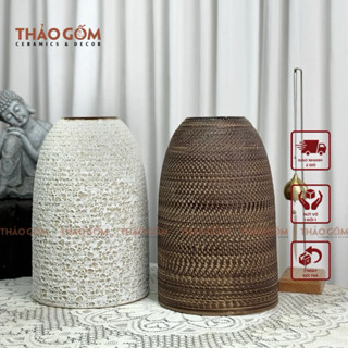 Bình Gốm Bát Tràng - Lọ Cắm Hoa Dáng Chuông Quốc Dân Men Atlantis Vintage Cắm Hoa Sen, Hoa Đào, Mận Trang Trí Tết Đẹp