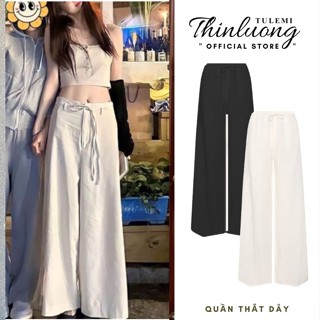 Quần linen ống suông rộng cạp ngang rốn sohee