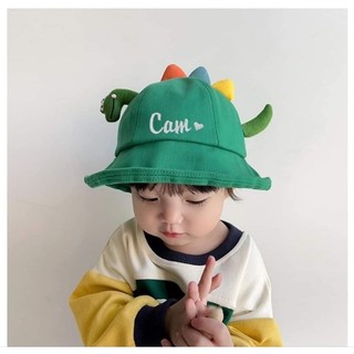   có quai  Mũ khủng long thêu tên bé phong cách Hàn Quốc màu bé trai bé gái đáng yêu 