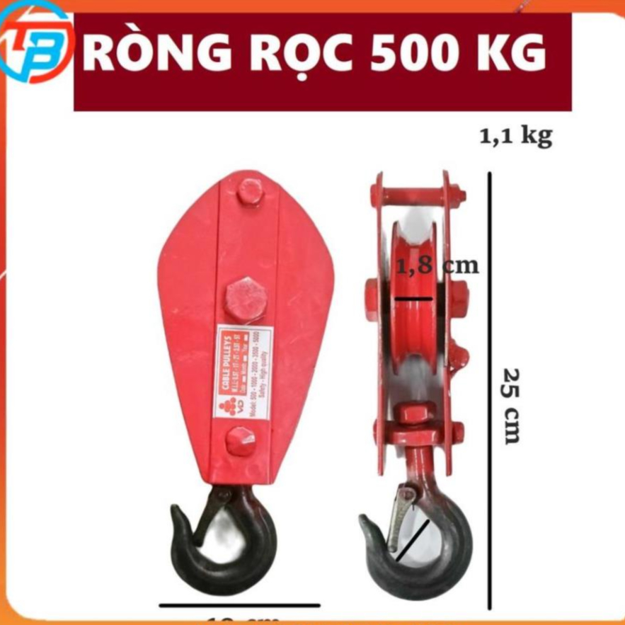 Ròng Rọc Pully 500 kg CÁP THÉP Thái Bình Vina