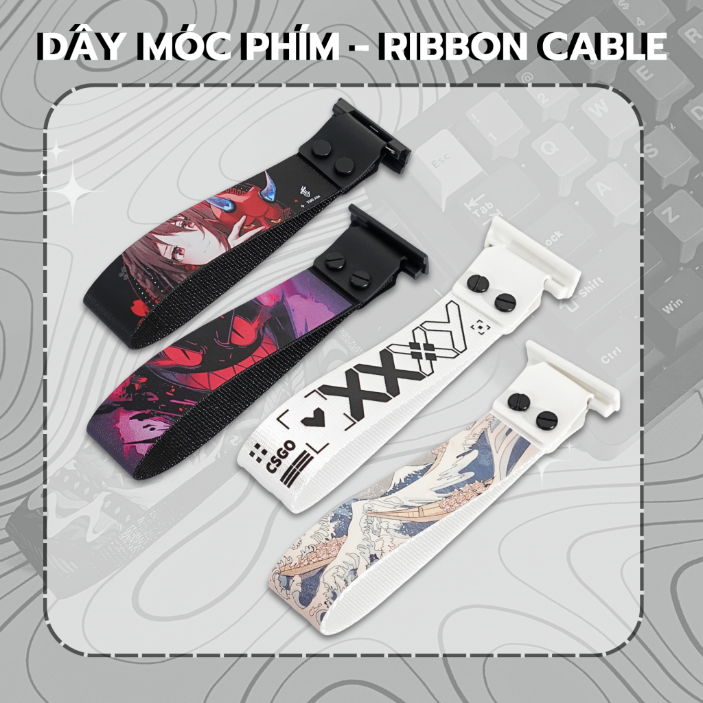 DÂY MÓC BÀN PHÍM RIBBON CABLE phụ kiện trang trí Ruy băng treo cho các loại bàn phím