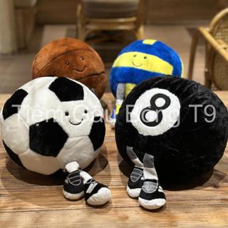 Gấu bông hình quả bóng đá size 35cm bóng rổ, bia mềm mịn dễ thương