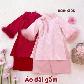ÁO  DÀI Gấm Nấm Kids Cho Bé Gái Áo Dài Lễ Hội, Lễ Tết, Chất Liệu Cao Cấp, Nhiều Size, Nhiều Màu