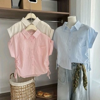 áo sơ mi kẻ sọc rút eo ulzzang chất thô