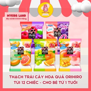 [DATE T9.2025] Thạch Trái Cây Hoa Quả ORIHIRO 12 Chiếc - Thạch Túi TARAMI Nhật Bản Nhiều Vị Cho Bé