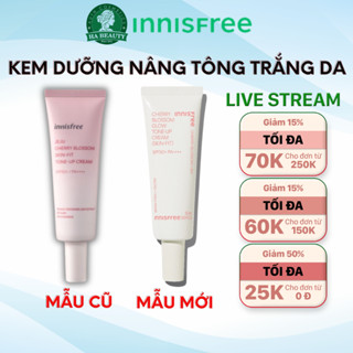 Kem dưỡng ẩm nâng tông trắng hồng da chống nắng innisfree Jeju Cherry Blossom Skin Fit Tone Up Cream SPF50+ PA++++ 50ml