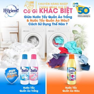 Nước Tẩy Trắng Quần Áo Hygiene 250ml Thái Lan Tẩy Sạch Các Vết Bẩn, Quần Áo Màu, Trắng - Hinohouse
