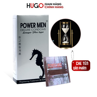 Bao Cao Su Power Men Longer Plus Cá Ngựa Bạc, Bcs Gân Gai, Size 52mm (Hộp 12C)