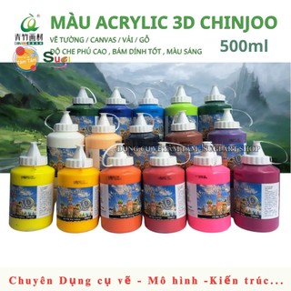    Sugi Art Shop   Màu Acrylic 3D Chinjoo vẽ ngoài trời dung tích 500ml  dạng bình Vòi  vẽ tranh tường 