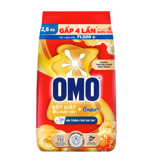  Bột giặt Omo Comfort tinh dầu thơm Nồng Nàn ̣̣- Vàng 2.6kg 