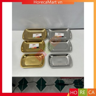  đĩa  dĩa  inox vàng 304 Hàn Quốc hình chữ nhật khay inox trang trí trưng bày đựng thức ăn dụng y tế Spa  nhiều size  