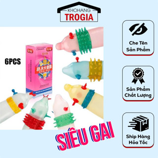 Bao Cao Su Gai Runbo Hộp 6C - Bcs Gai Lớn, Size 52mm, Nhiều Gel Bôi Trơn (6 Kiểu)  | KhoHangTroGia