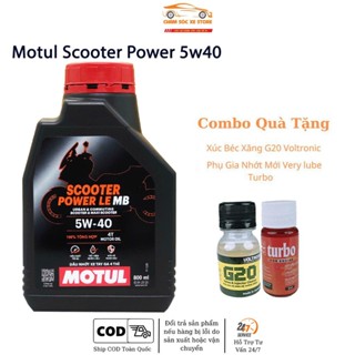Nhớt Xe Tay Ga Motul Scooter 5W40 Tặng kèm 1 vệ sinh kim phun G20 và 1 phụ gia nhớt mới Veryturbo