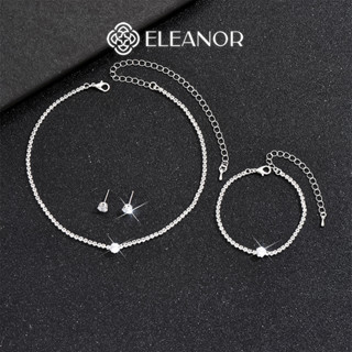 Dây chuyền lắc tay bông tai nữ Eleanor Accessories bộ trang sức đính đá phụ kiện trang sức 8958