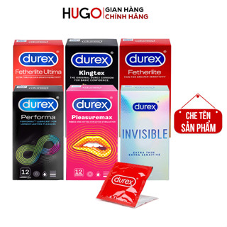 Combo Bao Cao Su Durex Pleasuremax, Invisible, Performa, Kingtex, Fetherlite, Jeans (Hộp 12C)