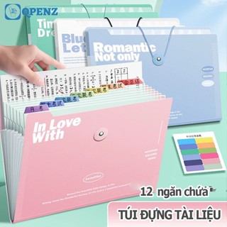 Túi đựng tài liệu QPENZ file cặp tệp bì kẹp hồ sơ khổ a4 5 8 12 ngăn bìa cứng chắc chắn chống nước