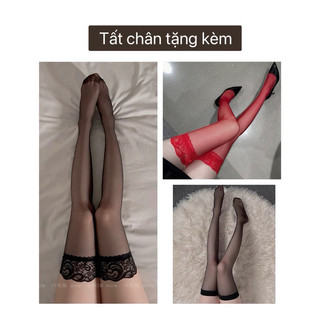 Bộ Ren cao cấp có gọng kèm đai kẹp tất (CHE TÊN - Ảnh thật feedback)