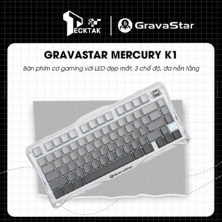 Bàn phím cơ gaming Gravastar Mercury K1 với LED đẹp mắt, 3 chế độ, dành cho đa nền  tảng