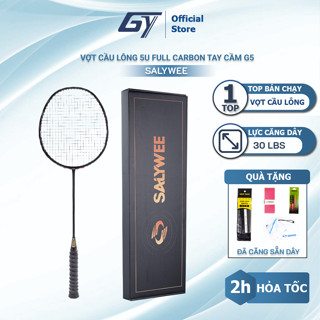 Vợt cầu lông, vợt đánh cầu full carbon Khung xoắn SalyWee cao cấp 5U G5 lực căng tối đa 30lbs tấn công phòng thủ