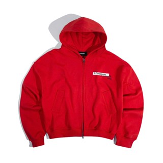 Áo khoác nỉ dây kéo HOODIE ZIPPER 25’ BASIC - cotton bông 400gsm - RED / THBBRAND