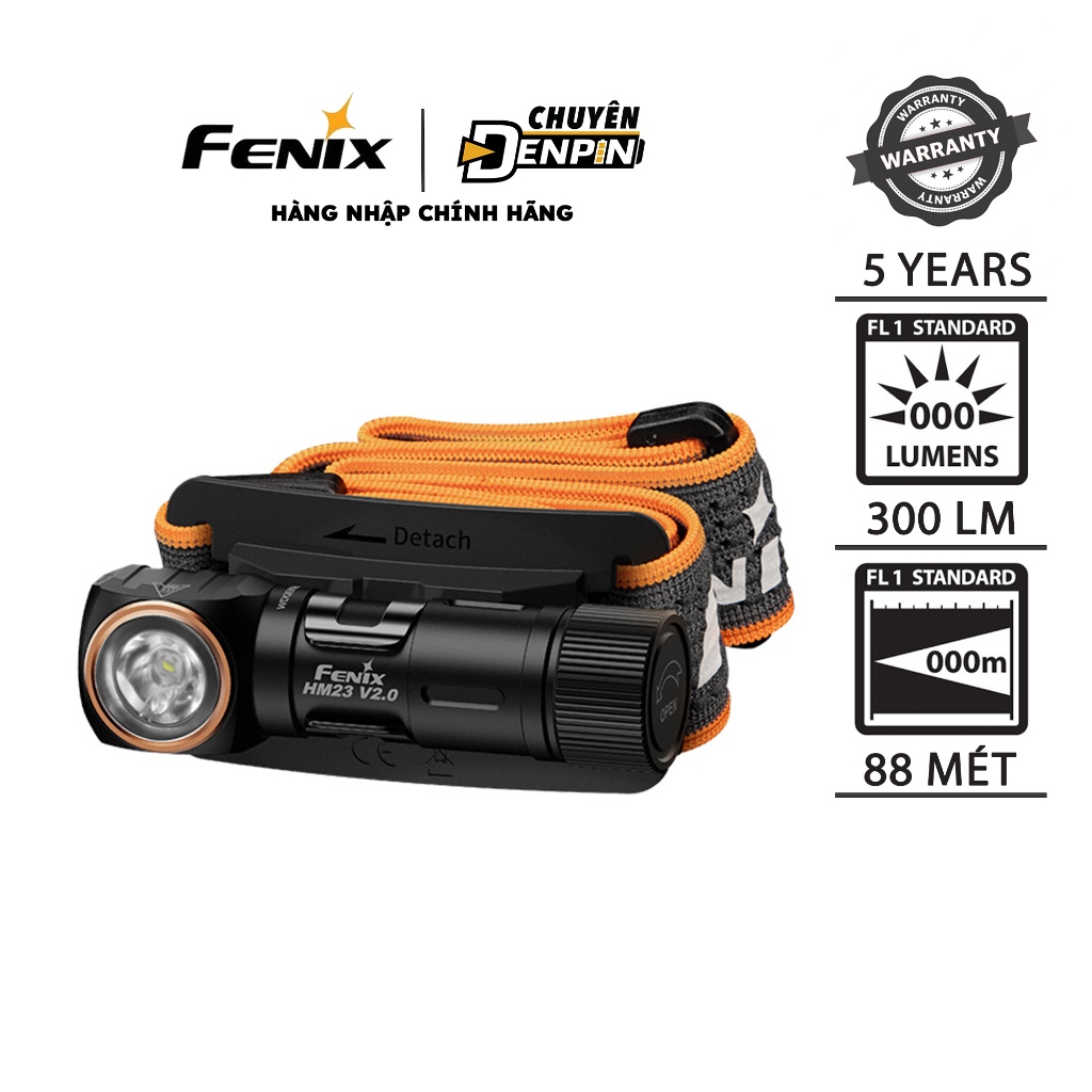 Đèn Pin Đội Đầu Fenix HM23 V2.0 công suất 300 lumens