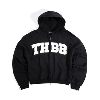 Áo khoác nỉ dây kéo HOODIE ZIPPER BIG LOGO - cotton bông 400gsm - BLACK / THBBRAND