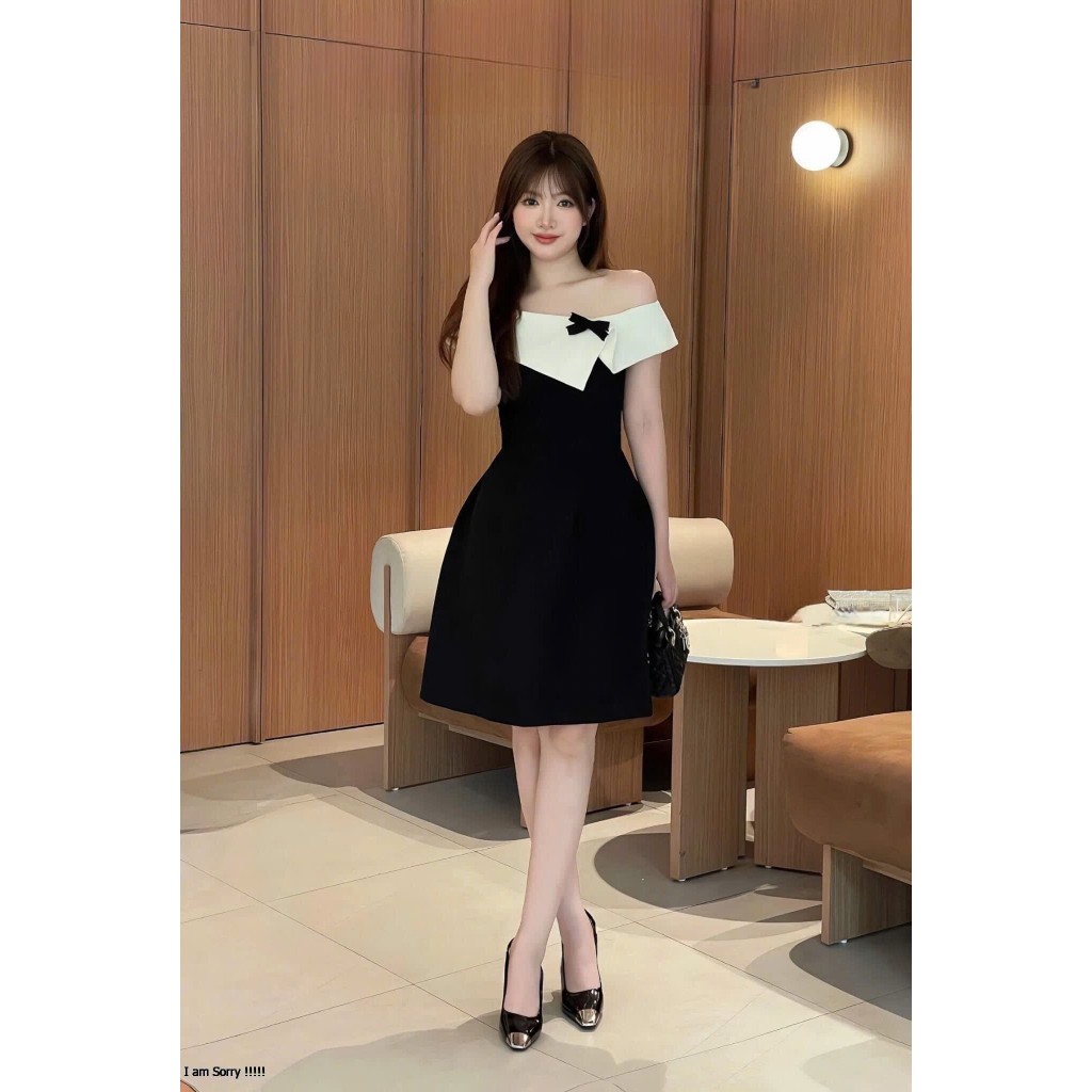 Đầm dự tiệc trễ vai chất taffta kèm tag nơ Lisen Dress | BigBuy360 - bigbuy360.vn