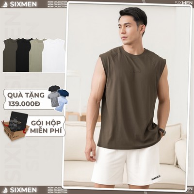 Áo thun TANKTOP SIXMEN  [Tặng Hộp Gói Quà] Cotton 2 chiều cao cấp - Thoải mái , dễ dàng vận động