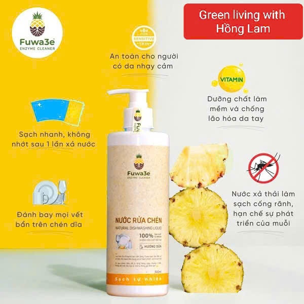 NƯỚC RỬA CHÉN FUWA3E HƯƠNG DỨA