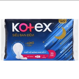 Băng vệ sinh ban đêm 35cm gói 3 miếng Kotex