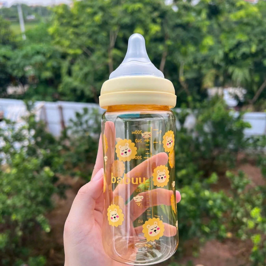  Bình sữa cổ rộng 170ml và 270ml PPSU bản Limited Babuu kèm núm cánh hoa điều chỉnh khớp ngậm 