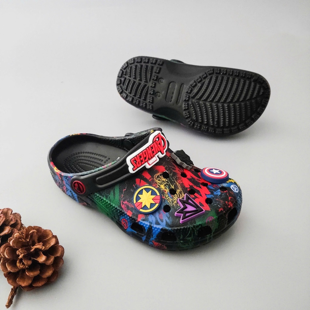 Dép marvel avengers funlab-black trẻ em, dép trẻ em đi mưa, sục trẻ em chống trượt - Nhà Cá Sấu Đà N