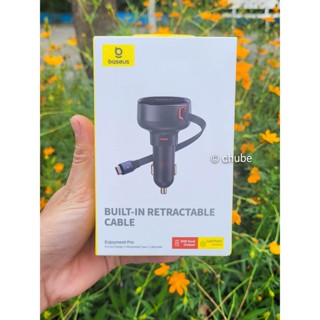 Tẩu sạc ô tô tích hợp dây cáp rút gọn Baseus Enjoyment Pro Car Charger 60W
