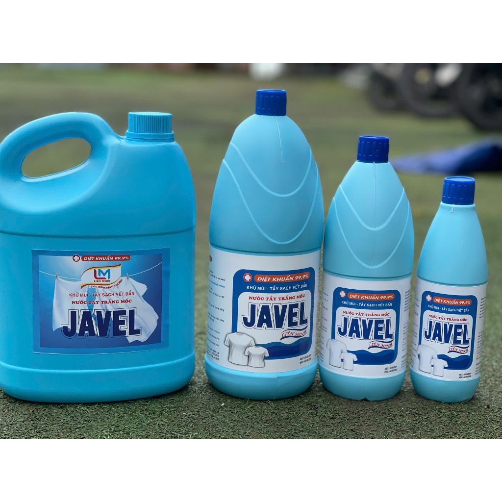 Nước tẩy quần áo trắng Javel chai 600ml - 1 Lít - 2 lít - Can 4 Lít