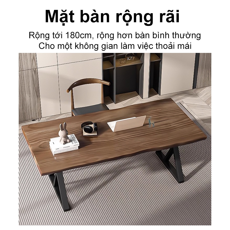 Dài 1m6 Bàn Làm Việc Đa Năng Thiết Kế Hiện Đại Khung Thép Lớn Mặt Gỗ Dày 30mm Khung Sắt Chống Ghỉ | BigBuy360 - bigbuy360.vn
